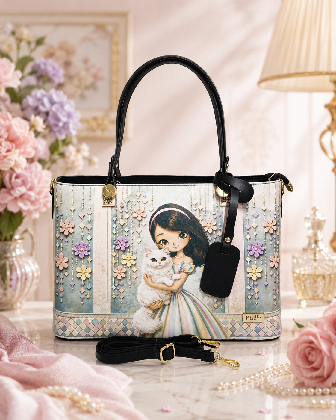 Geanta Piele, Model Pretta 8154 Lovely White