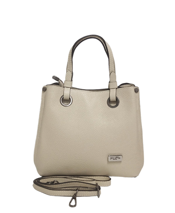 Geanta piele, Model Pretta- 2401 Crem