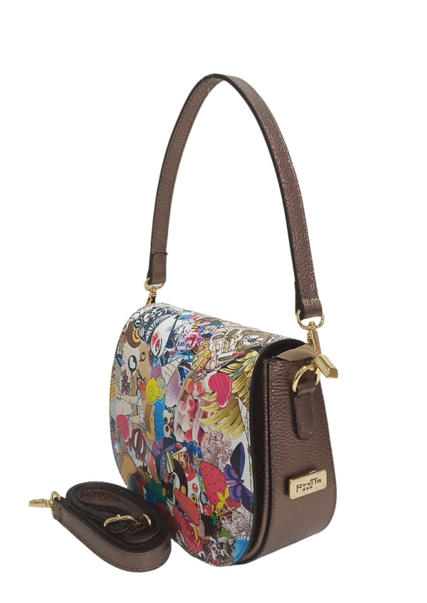 Geanta Piele, Tip Postas, Model Pretta- 188 Bronz
