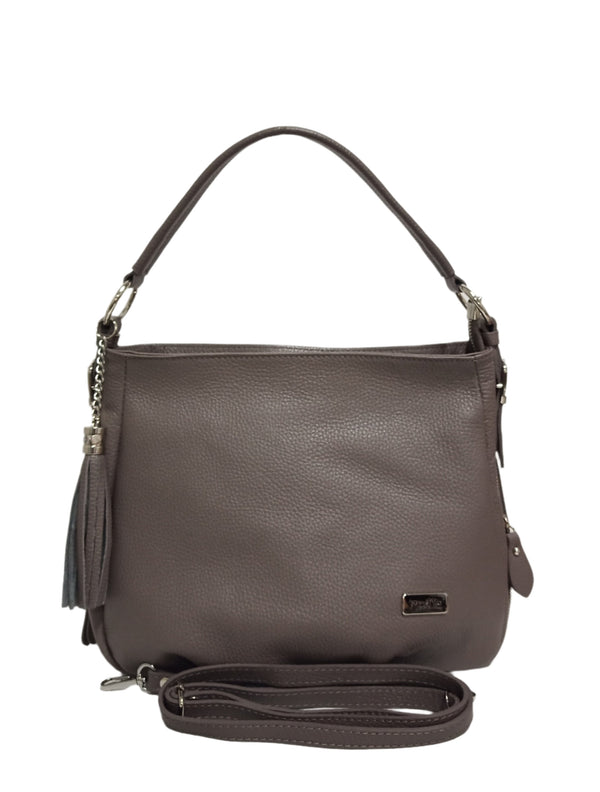 Geanta Piele, Model Pretta- 639 Gri Fumuriu