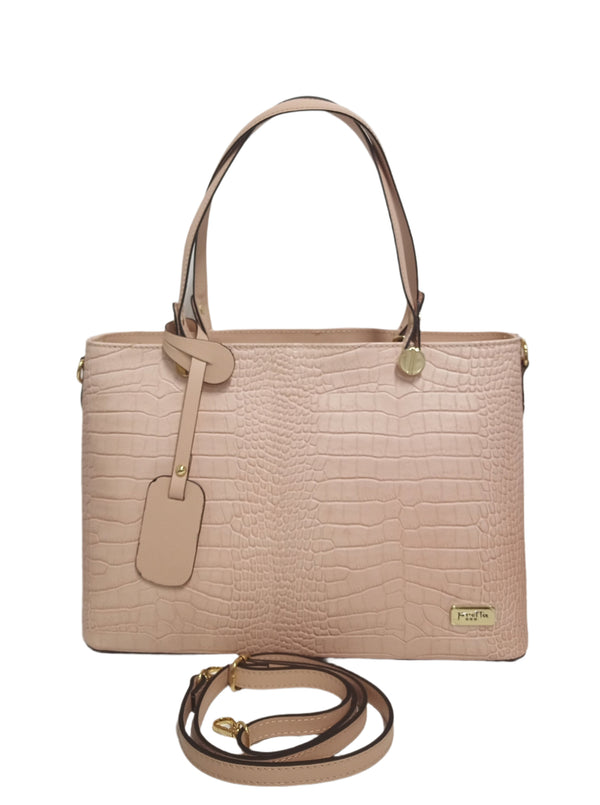 Geanta Piele, Model Pretta- 8154 Roz Pudra
