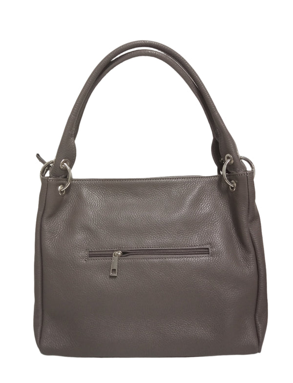 Geanta Piele, Model Pretta-9100 Gri Fum