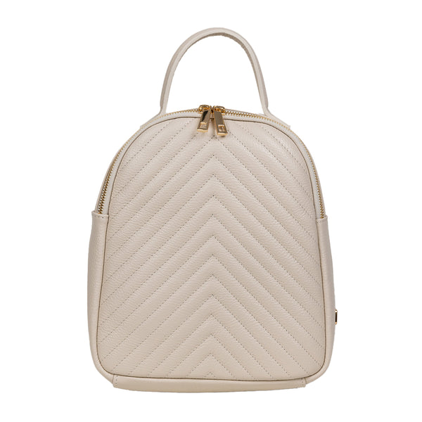 Rucsac Piele, Model Pretta- 8440 Crem