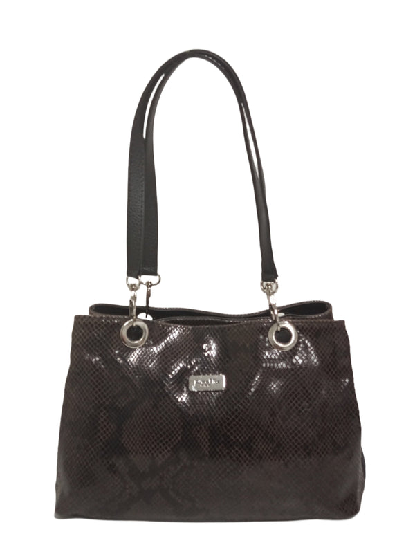Geanta Piele, Model Pretta- 800 Maron Print
