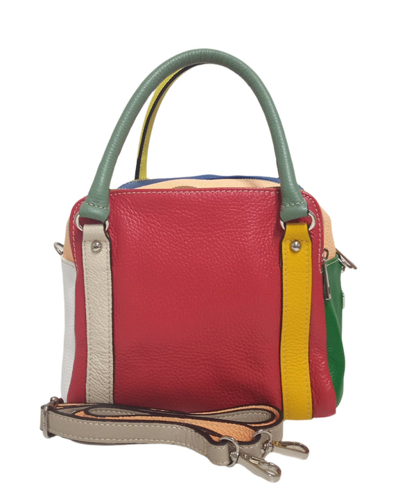 Geanta Piele, UNICAT, Model Pretta- 1240 Multicolor, Azalea- Liliac
