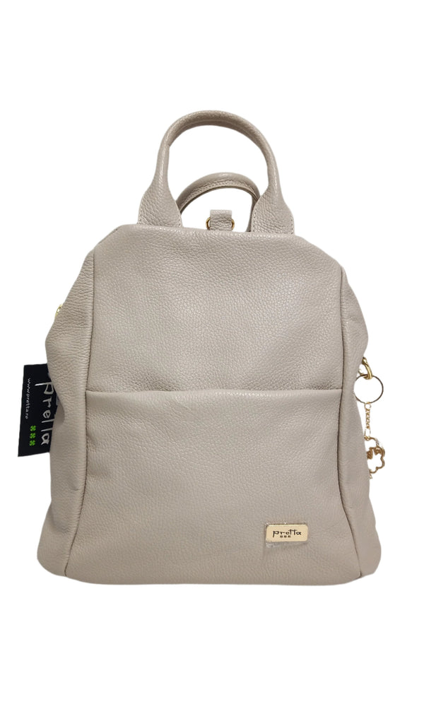 Geanta-Rucsac Piele, Model Pretta-8190 Natural Bej- MICI IMPERFECTIUNI