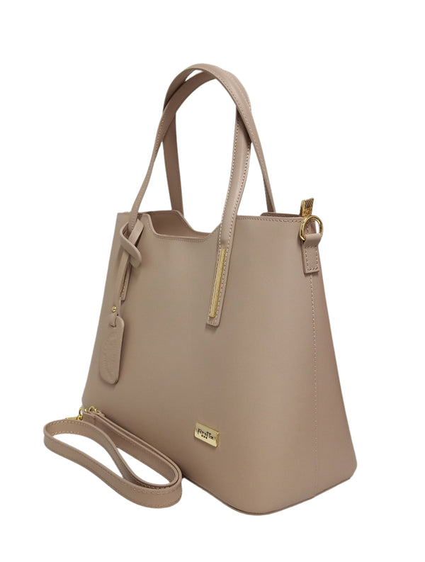 Geanta piele, Model Pretta- 8152 Roz Pudra