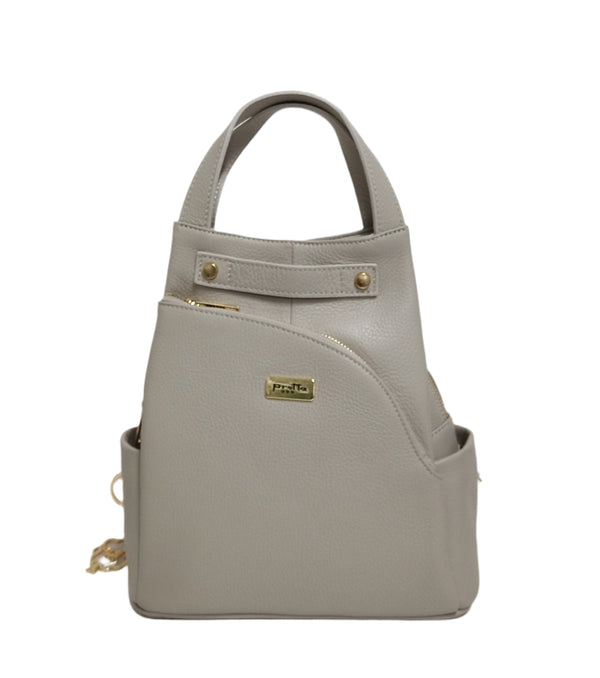 Rucsac Piele, Model Pretta- 177 Gri Perla