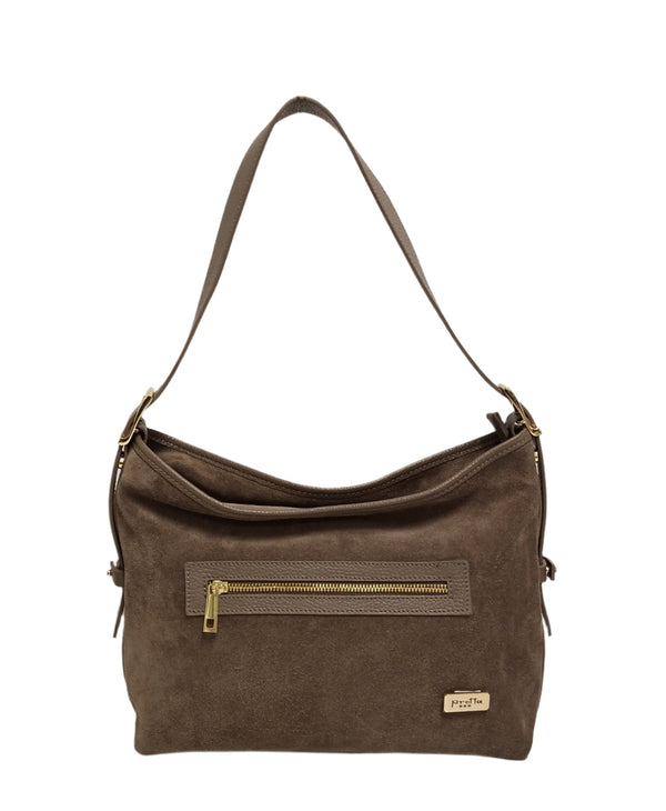 Geanta piele, Model Pretta 801 Taupe
