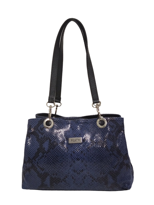 Geanta Piele, Model Pretta- 800 Print Blu