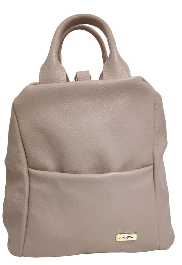 Geanta-Rucsac Piele, Model Pretta-8190 Roz Pudra- MICI IMPERFECTIUNI