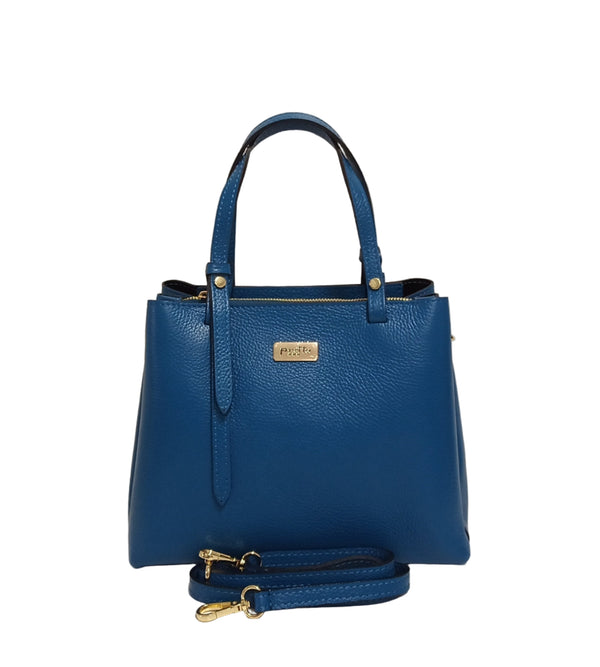 Geanta Piele, Model Pretta- 7040 Blu Astral