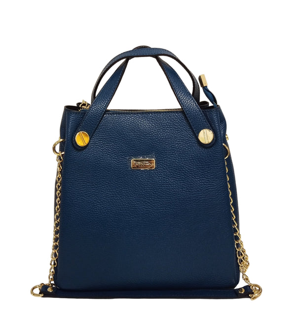 Geanta Piele, Model Pretta 378- Blu Petrol