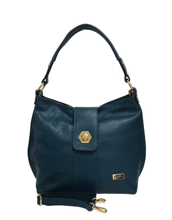 Geanta Piele, Model Pretta- 171 Verde Petrol