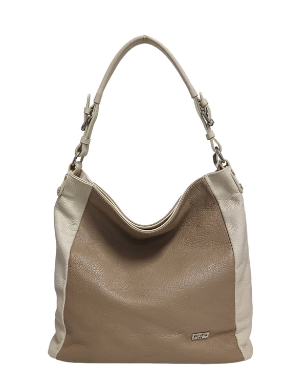 Geanta Piele, Model Pretta- 202 Crem Taupe- MICI IMPERFECTIUNI