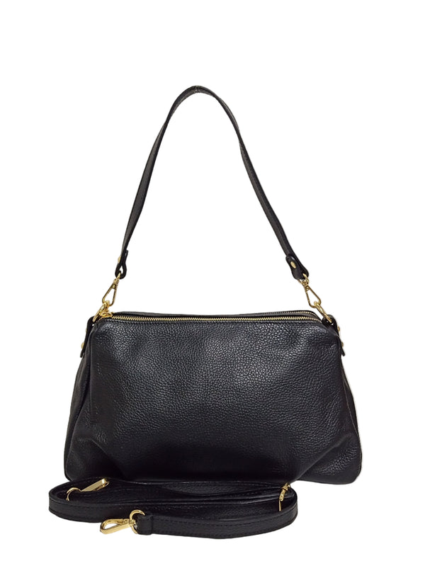 Geanta Piele, Tip Postas, Model Pretta-645 Negru