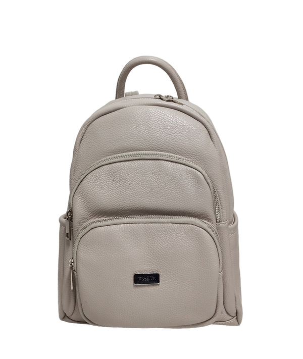 Rucsac din piele, Model Pretta-828 Gri Perla