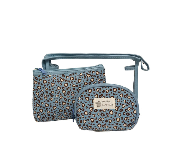 Set cosmetica (3 in 1)- Textil/ PVC- Blu