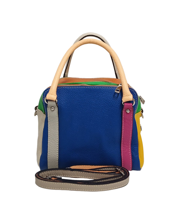Geanta Piele, UNICAT, Model Pretta- 1240 Multicolor, Blu- Celeste