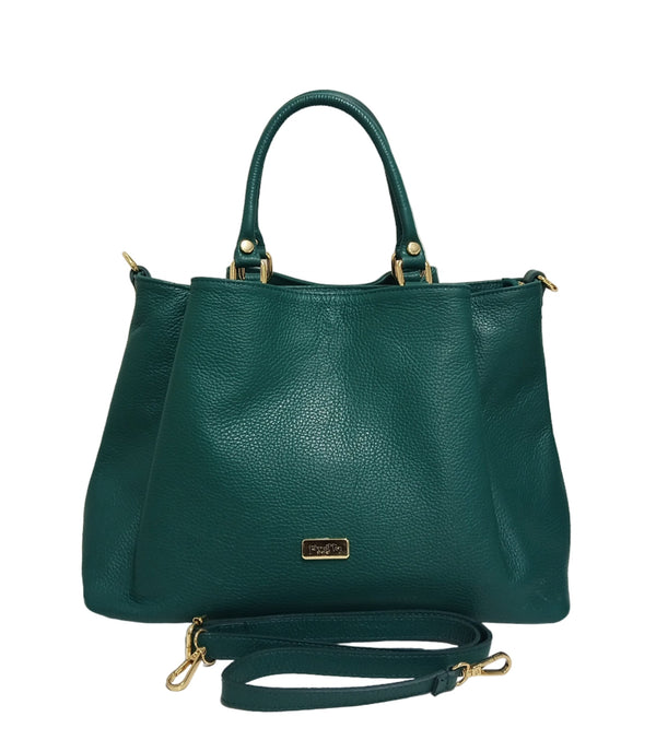 Geanta Piele, Tip Shopper Bag, Model Pretta-4588 Verde