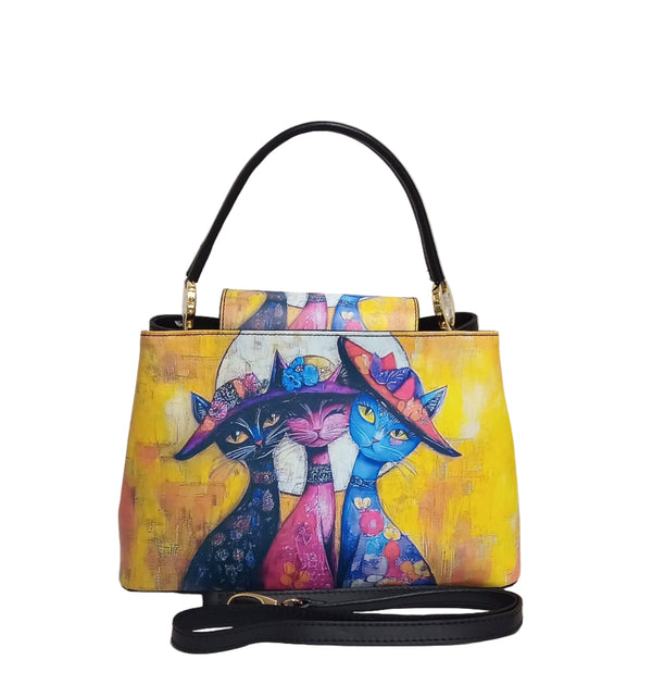 Geanta Piele, Model Pretta- 3555 Print Multicolor Trilogie