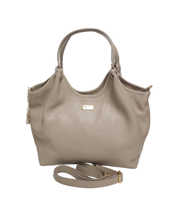 Geanta Piele, Tip Shopper Bag, Model Pretta-2025 Natural Bej