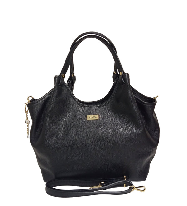 Geanta Piele, Tip Shopper Bag, Model Pretta-2025 Negru