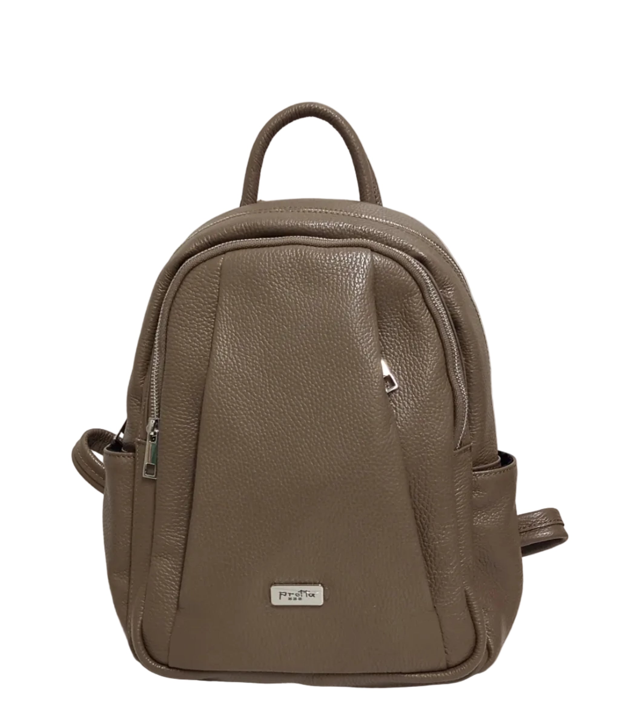 Rucsac din Piele, Model Pretta -868 Taupe