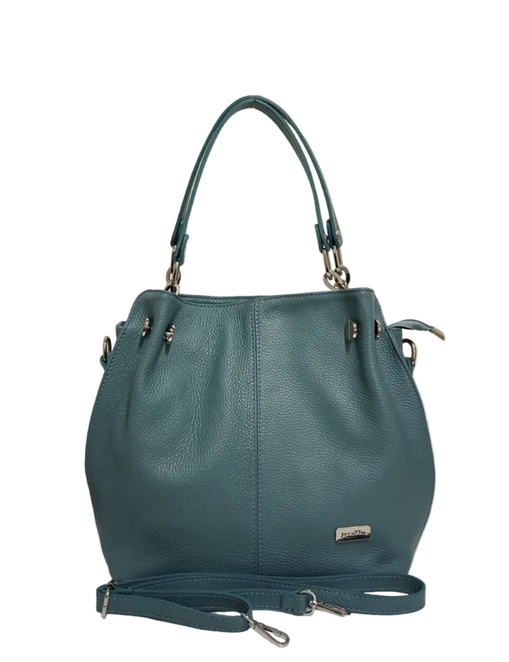 Geanta Piele, Model Pretta 8103- Blu Mineral