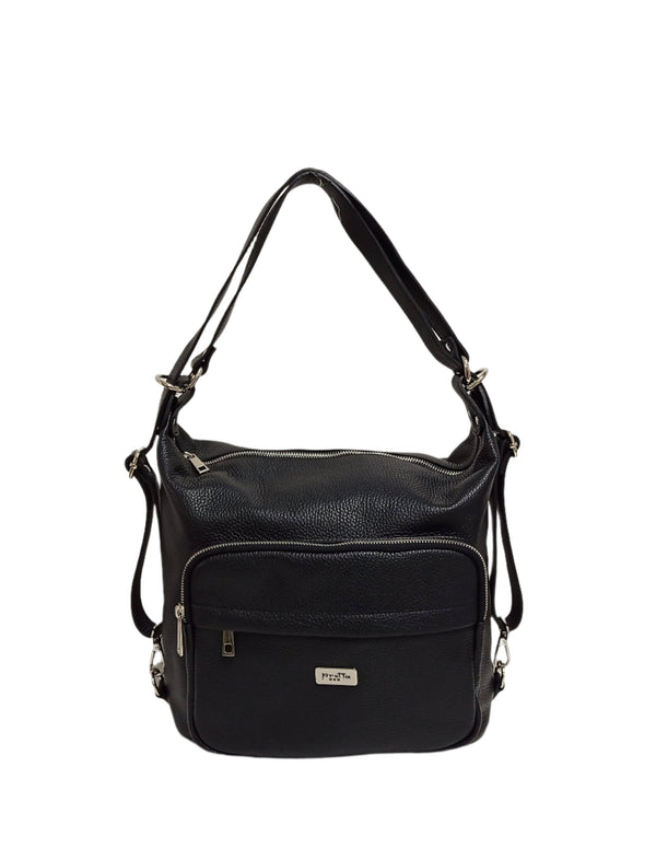 Geanta-Rucsac Piele, Model Pretta -180 Negru*