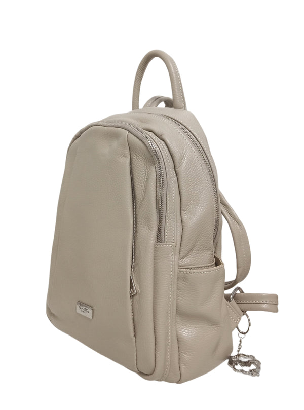 Rucsac din Piele, Model Pretta -868 Natural Bej - MICI IMPERFECTIUNI