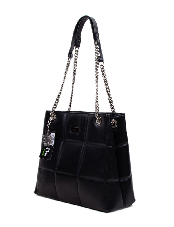 Geanta Piele, Model Pretta 7335-Negru- ACCESORII ARGINTII