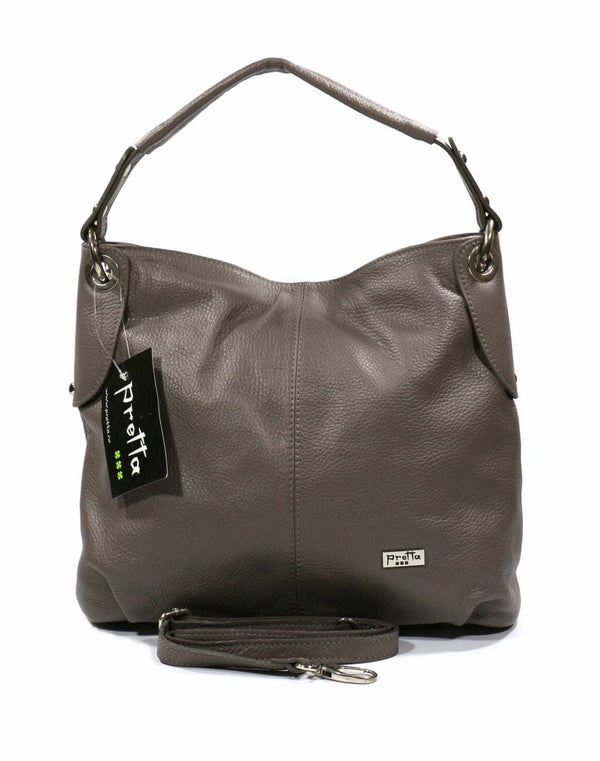 Geanta Piele, Model Pretta- 126 Gri Fumuriu