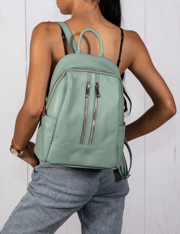 Rucsac Piele, Model Pretta- 8105 Verde Menta