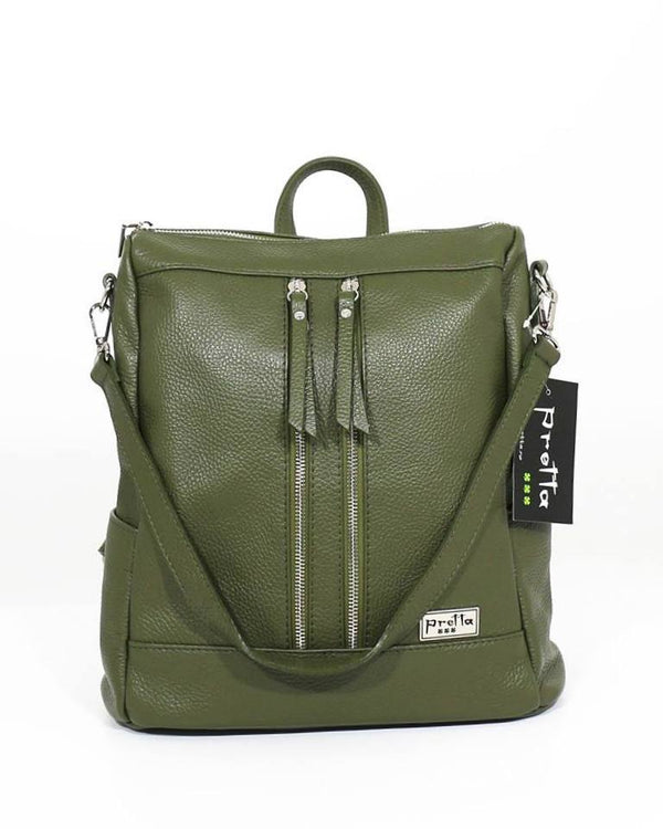 Rucsac Piele, Model Pretta- 8104 Verde Oliv