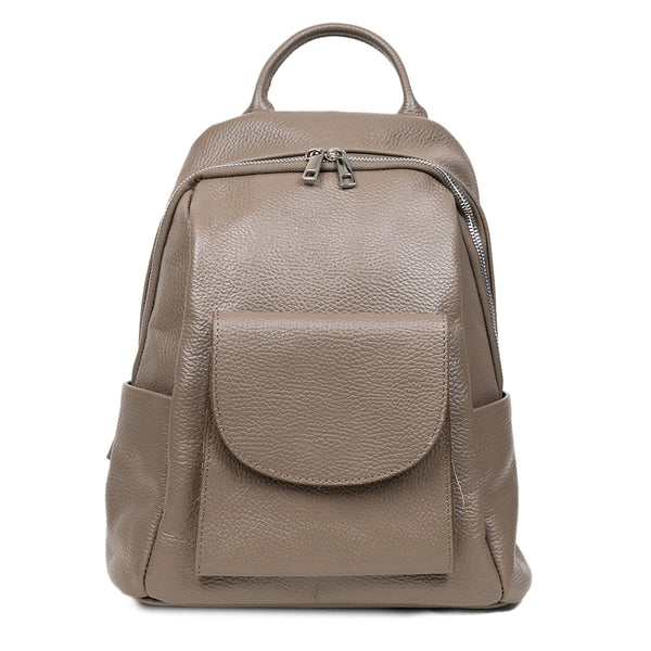 Rucsac Piele, Model Pretta- 8115 Taupe