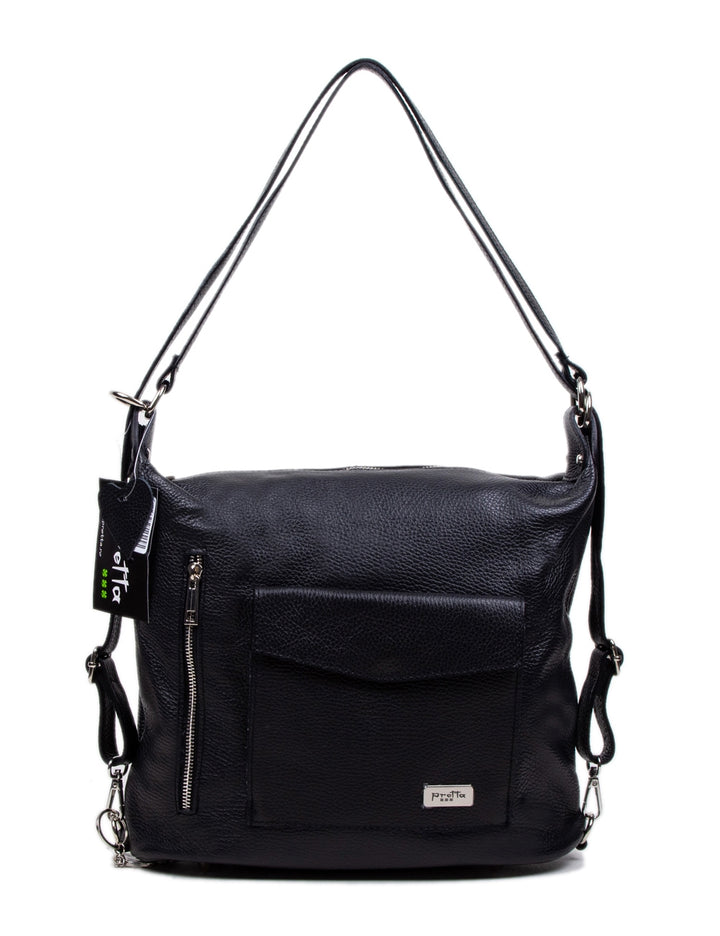 Geanta-Rucsac Piele, Model Pretta -921 Negru