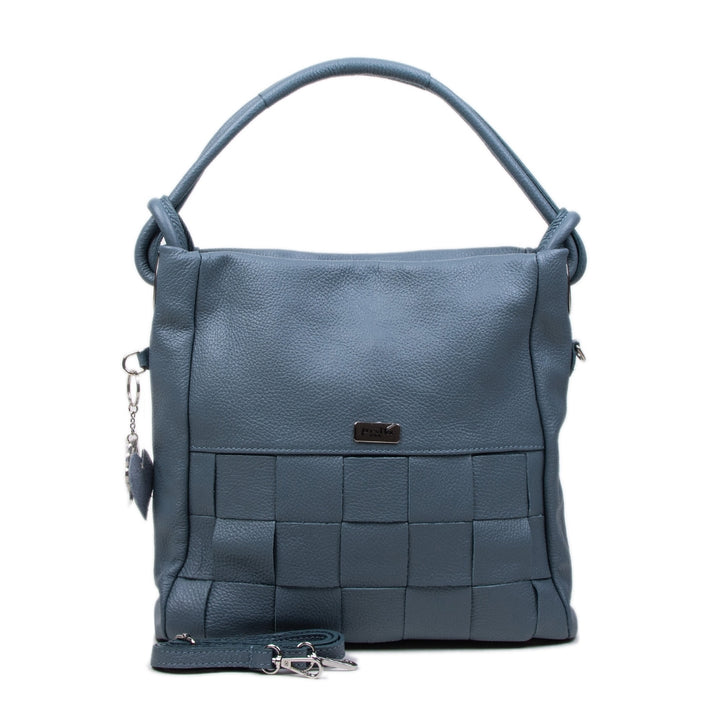 Geanta Piele, Model Pretta- 7080 Blu Mineral