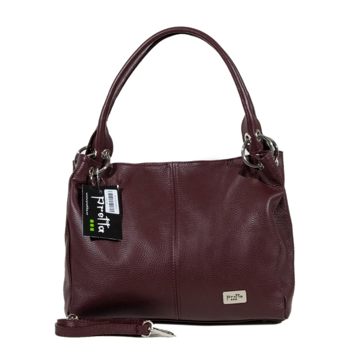 Geanta Piele, Model Pretta- 9100 Bordo