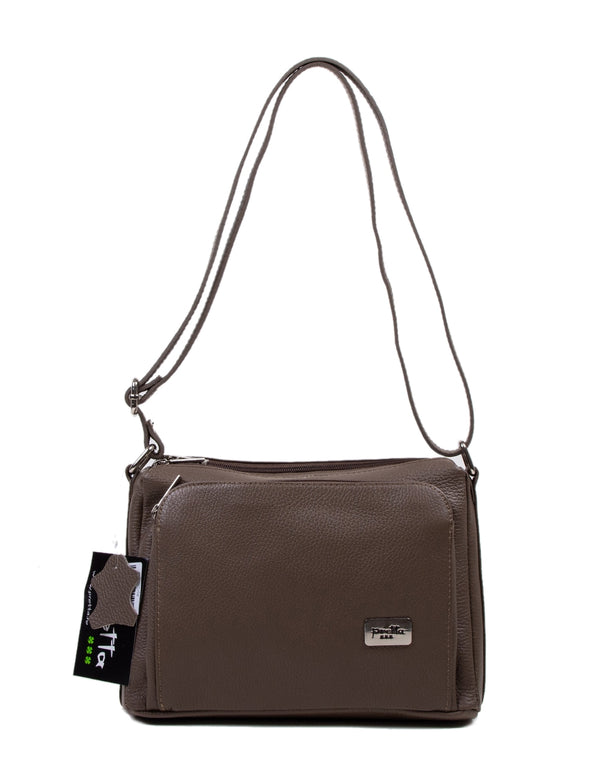 Geanta Piele, Tip Postas, Model Pretta-145 Taupe