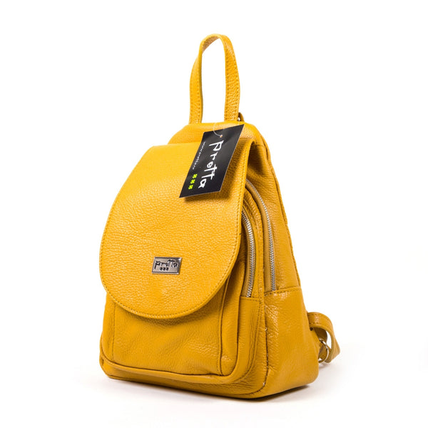 Rucsac Piele, Model Pretta- 8014 Galben Mustar