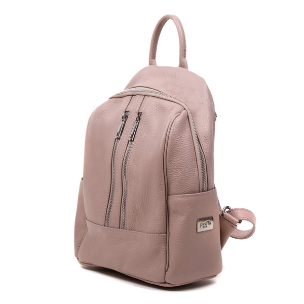 Rucsac Piele, Model Pretta- 8105 Roz Pudra