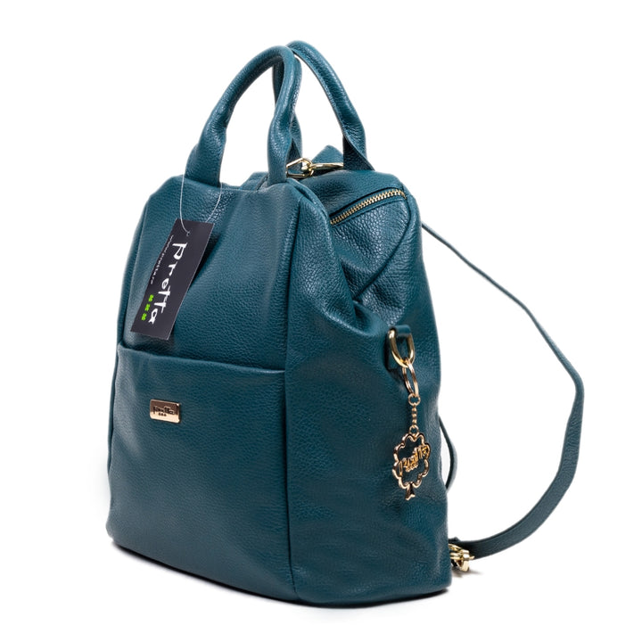 Geanta-Rucsac Piele, Model Pretta-8190 Ottanio Blu