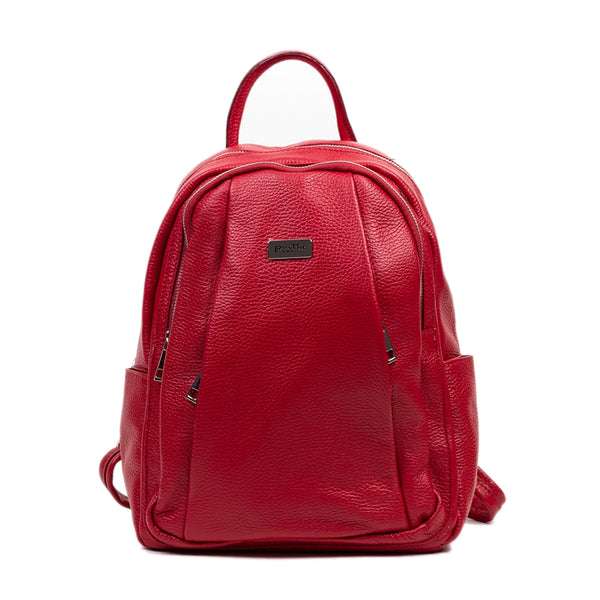 Rucsac din Piele, Model Pretta -868 Rosu